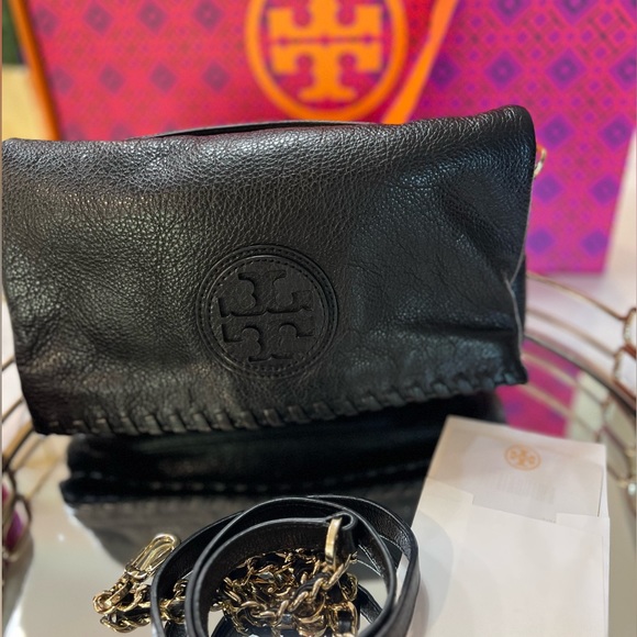 Tory Burch Handbags - Authentic Tory Burch single flap leather bag with adjustable strap.